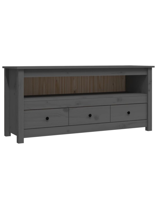 TV skříňka šedá 114x35x52 cm masivní borové dřevo