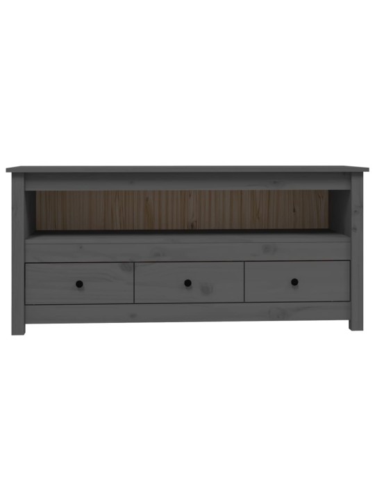 TV skříňka šedá 114x35x52 cm masivní borové dřevo