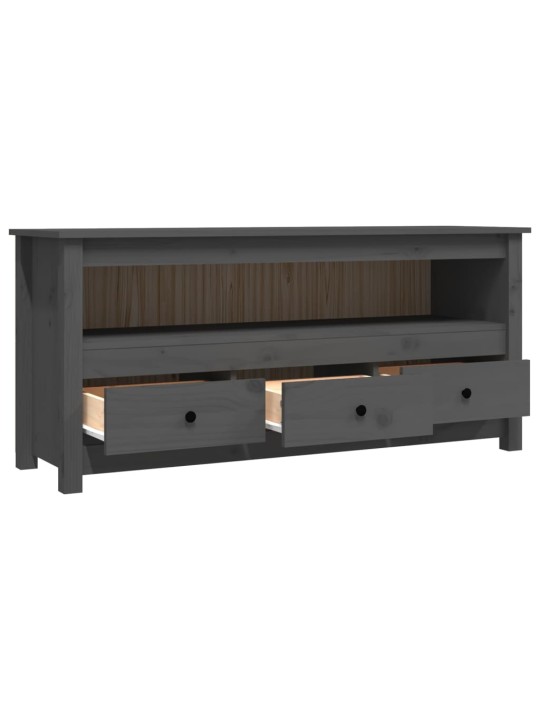 TV skříňka šedá 114x35x52 cm masivní borové dřevo