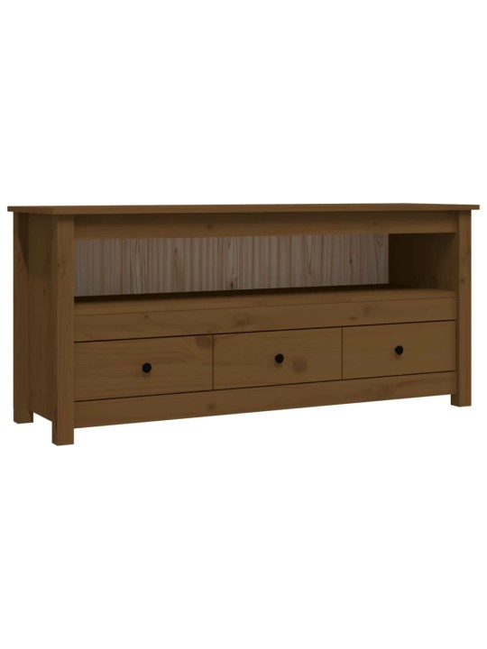 TV skříňka medově hnědá 114x35x52 cm masivní borové dřevo