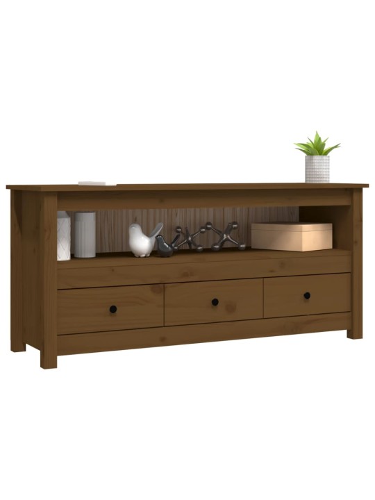 TV skříňka medově hnědá 114x35x52 cm masivní borové dřevo
