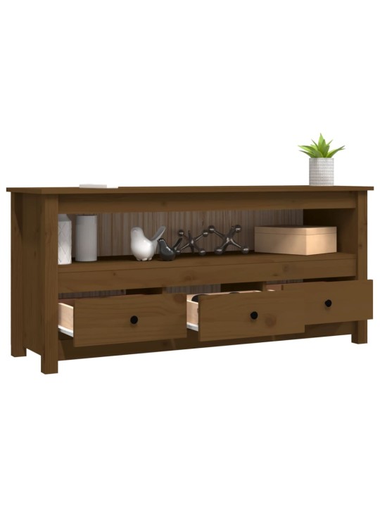 TV skříňka medově hnědá 114x35x52 cm masivní borové dřevo