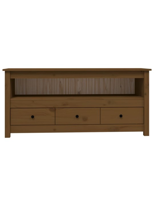 TV skříňka medově hnědá 114x35x52 cm masivní borové dřevo