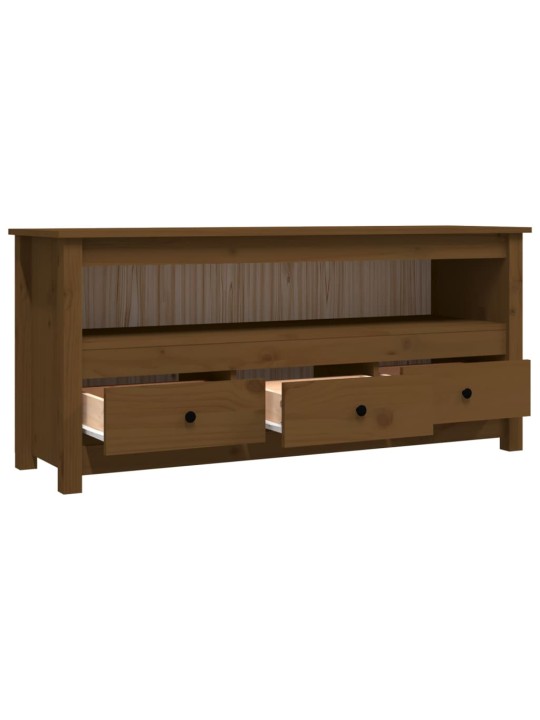 TV skříňka medově hnědá 114x35x52 cm masivní borové dřevo