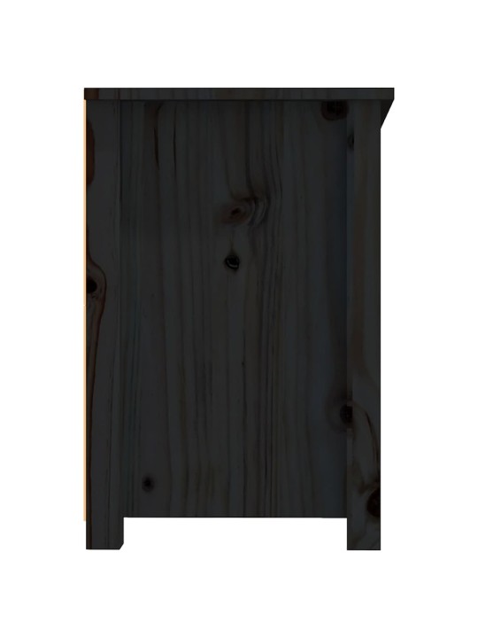 TV skříňka černá 114x35x52 cm masivní borové dřevo