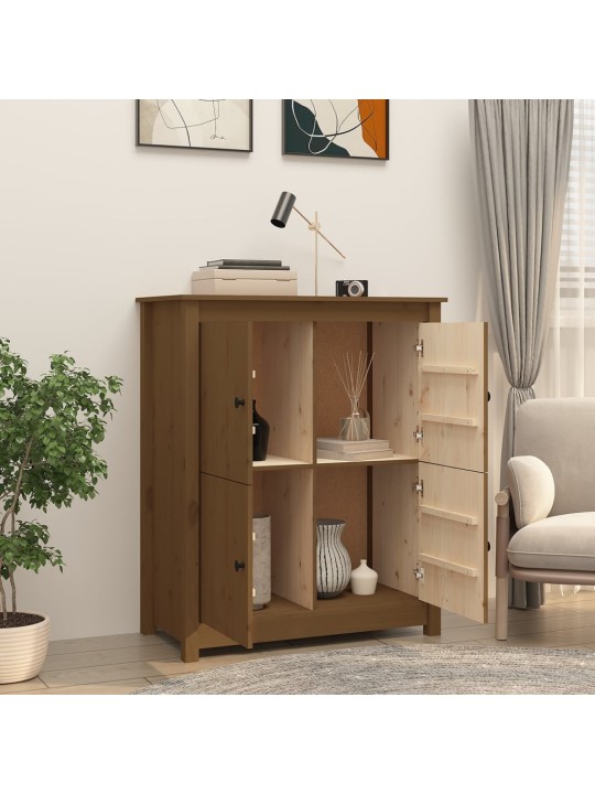 Příborník medově hnědý 83 x 41,5 x 100 cm masivní borové dřevo