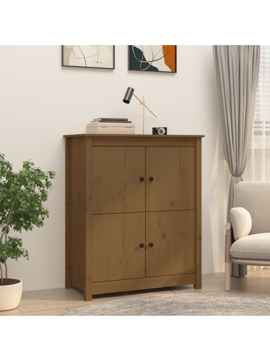 Příborník medově hnědý 83 x 41,5 x 100 cm masivní borové dřevo