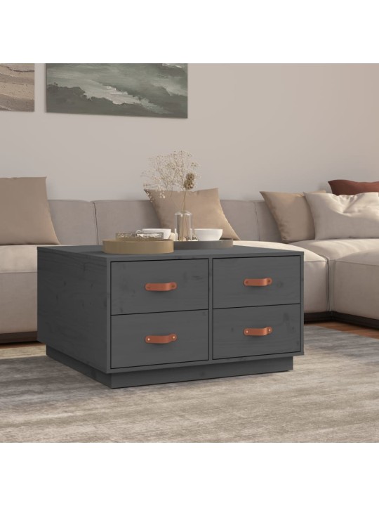 Konferenční stolek šedý 80 x 80 x 45 cm masivní borové dřevo