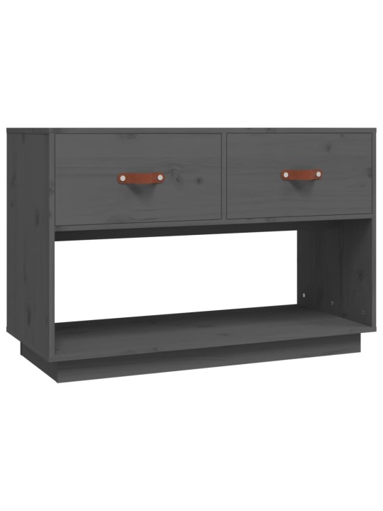 TV skříňka šedá 90 x 40 x 60 cm masivní borové dřevo