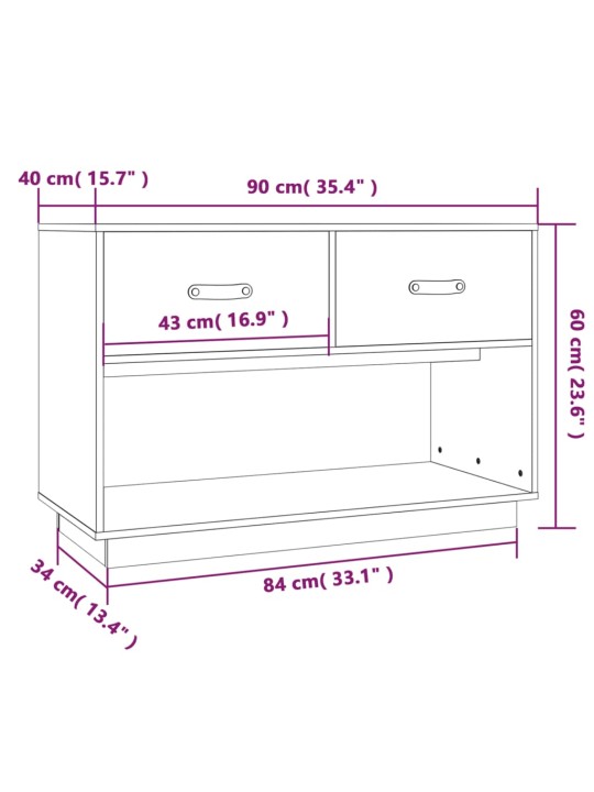 TV skříňka medově hnědá 90x40x60 cm masivní borové dřevo