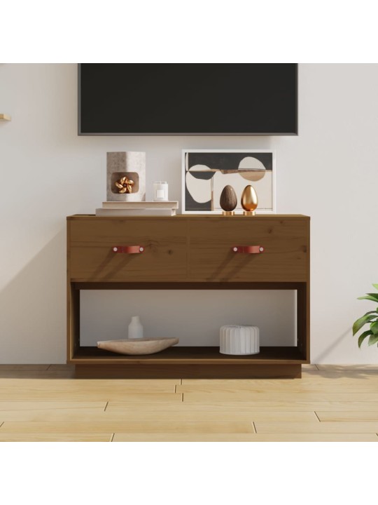 TV skříňka medově hnědá 90x40x60 cm masivní borové dřevo