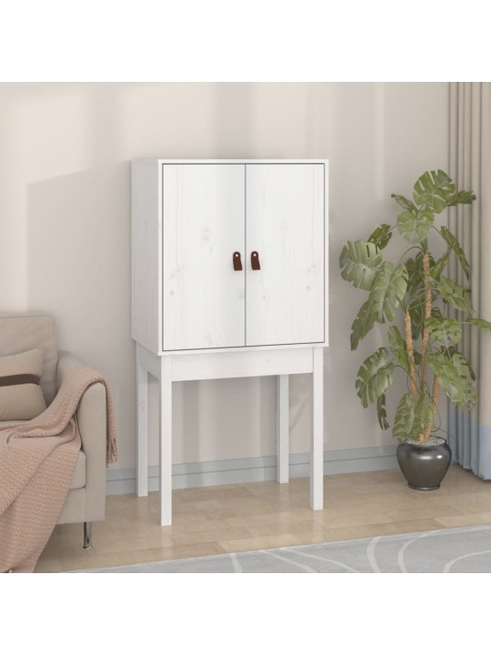 Skříň highboard bílá 60 x 40 x 120 cm masivní borové dřevo