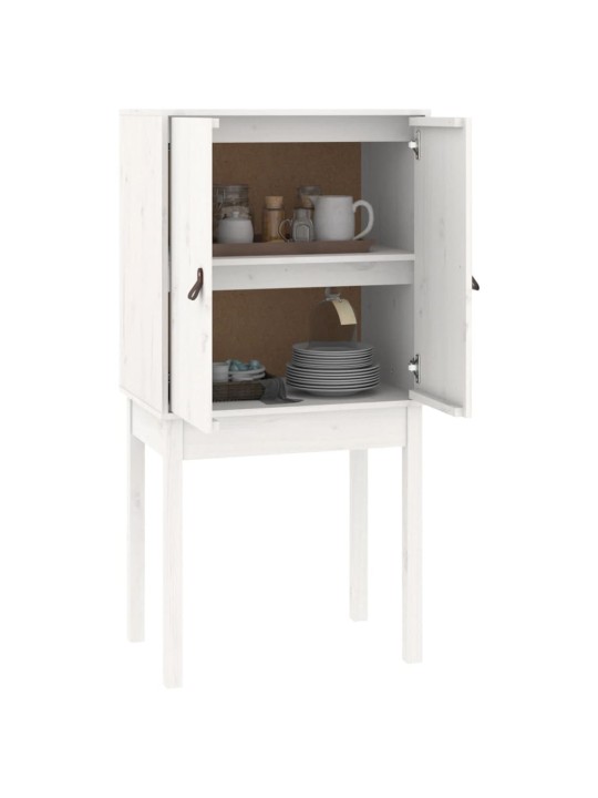 Skříň highboard bílá 60 x 40 x 120 cm masivní borové dřevo
