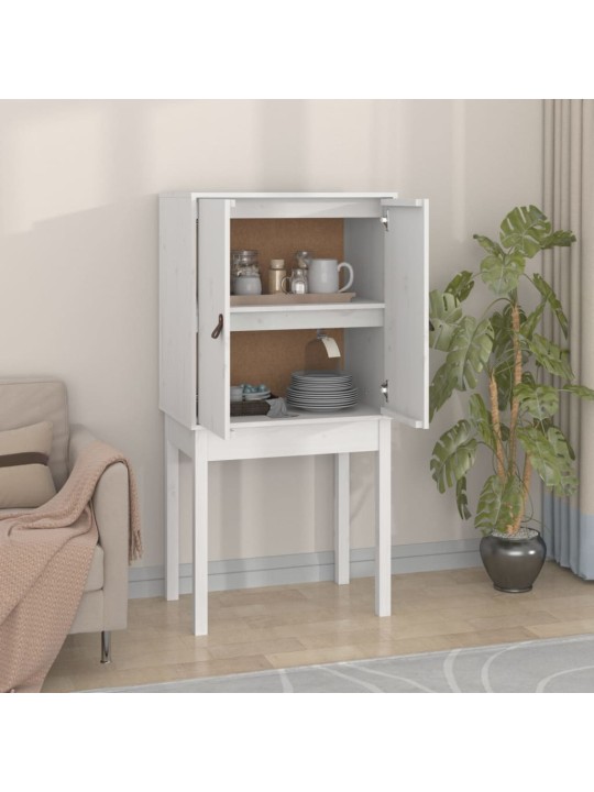 Skříň highboard bílá 60 x 40 x 120 cm masivní borové dřevo