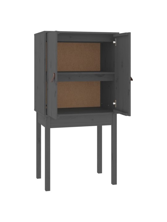 Skříň highboard šedá 60x40x120 cm masivní borové dřevo