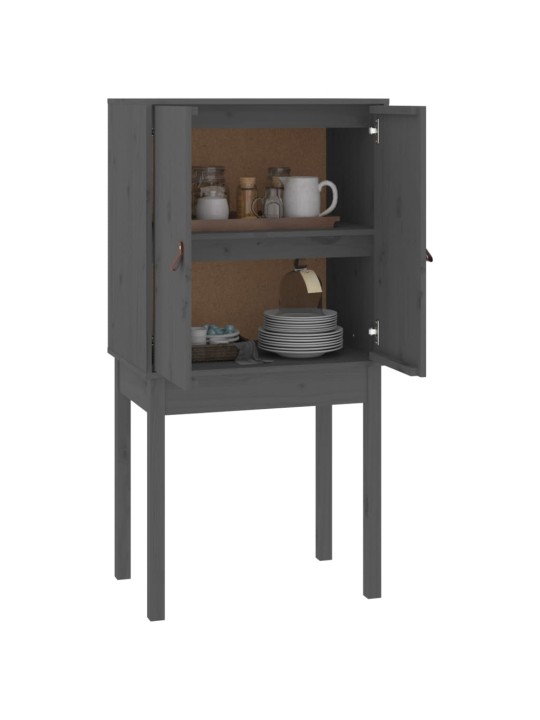 Skříň highboard šedá 60x40x120 cm masivní borové dřevo