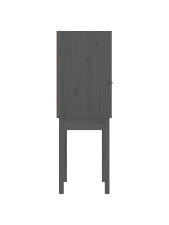 Skříň highboard šedá 60x40x120 cm masivní borové dřevo