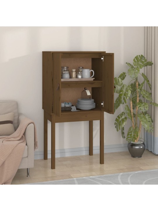 Skříň highboard medově hnědá 60x40x120 cm masivní borovice