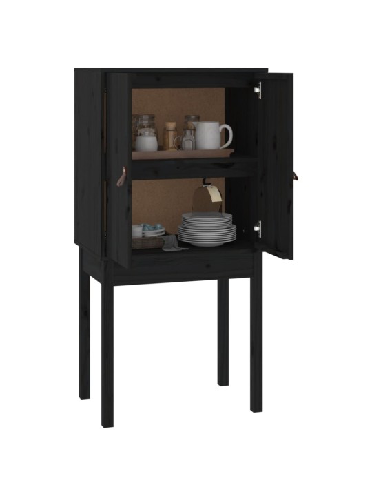 Skříň highboard černá 60x40x120 cm masivní borové dřevo