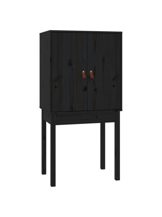 Skříň highboard černá 60x40x120 cm masivní borové dřevo