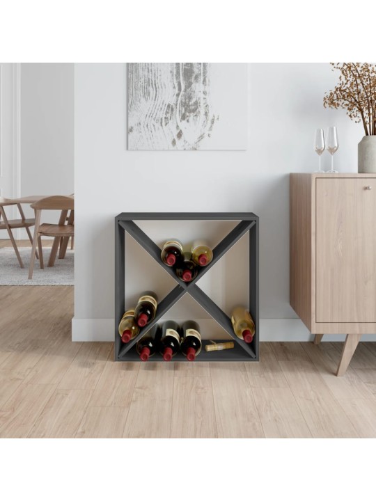 Skříňka na víno šedá 62x25x62 cm masivní borovice