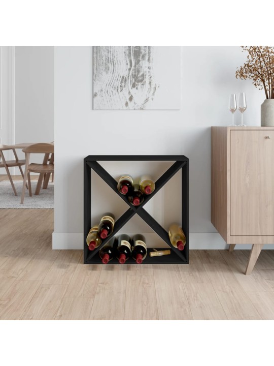 Skříňka na víno černá 62 x 25 x 62 cm masivní borovice