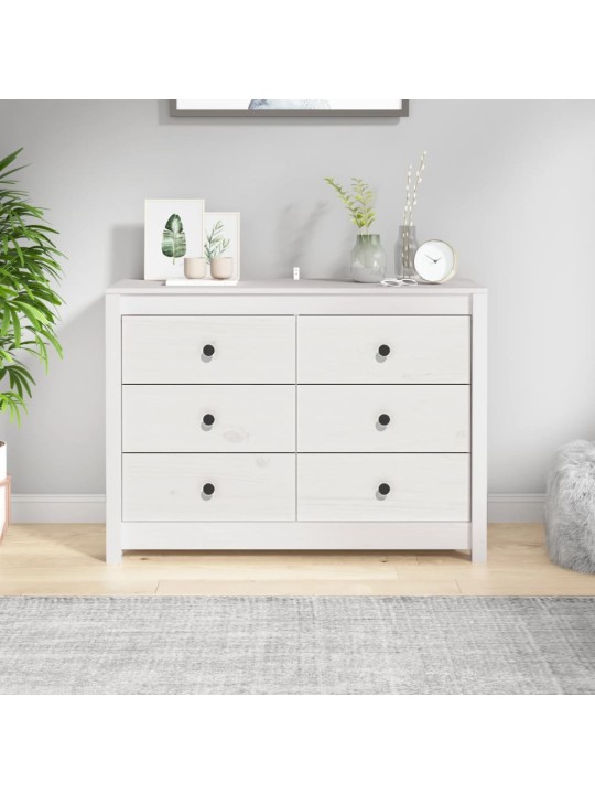 Odkládací skříňka bílá 100x40x72 cm masivní borové dřevo