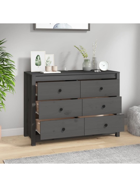 Odkládací skříňka šedá 100x40x72 cm masivní borové dřevo