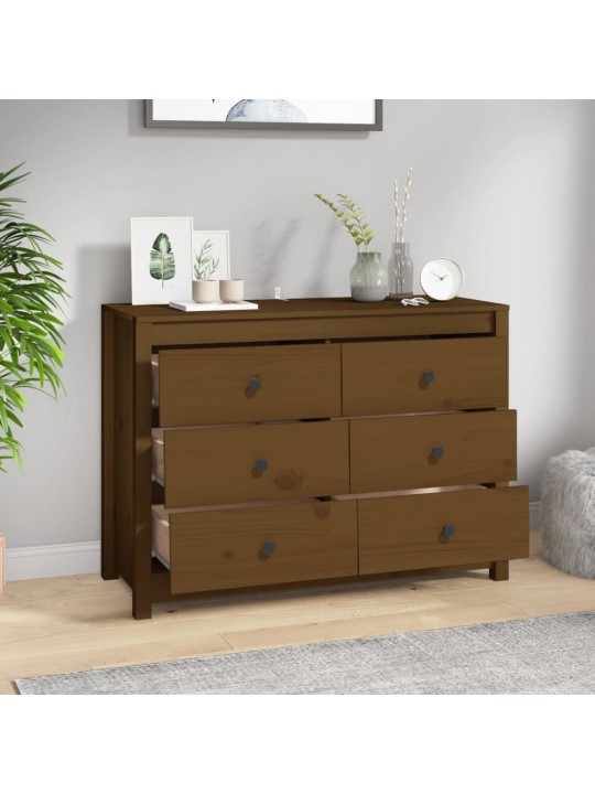TV skříňka medově hnědá 100x40x72 cm masivní borové dřevo