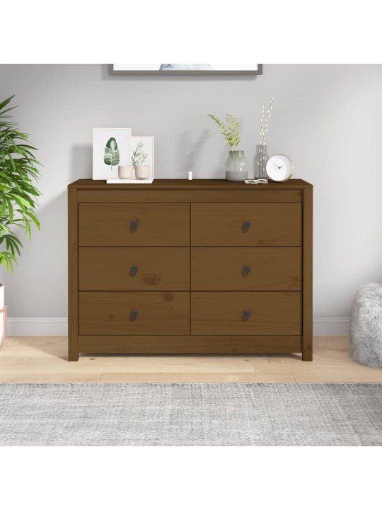TV skříňka medově hnědá 100x40x72 cm masivní borové dřevo