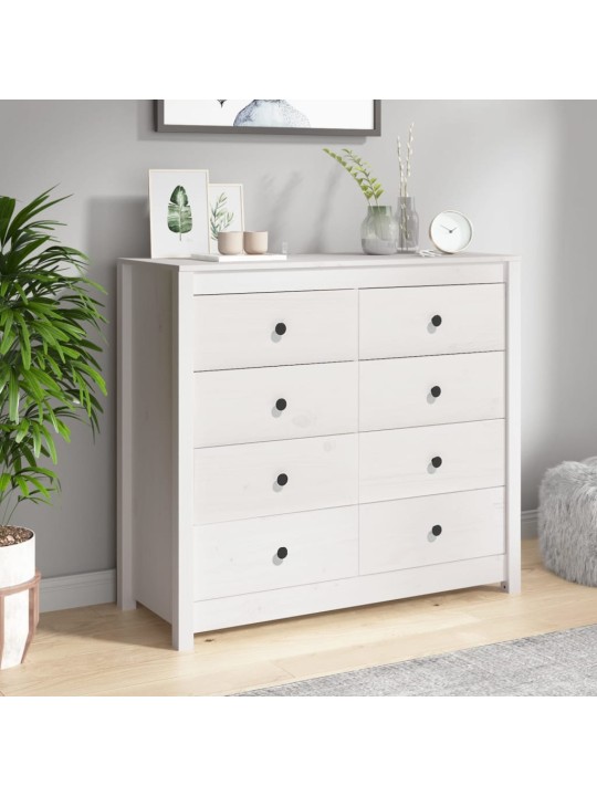 Odkládací skříňka bílá 100 x 40 x 90 cm masivní borové dřevo