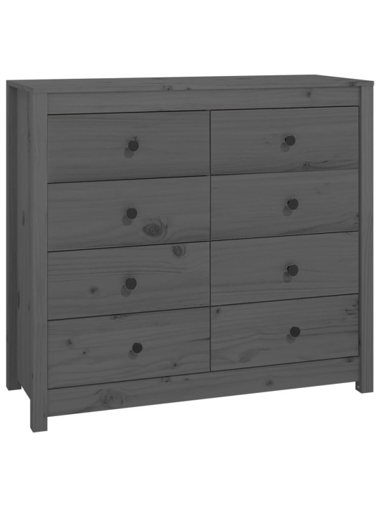 Odkládací skříňka šedá 100 x 40 x 90 cm masivní borové dřevo