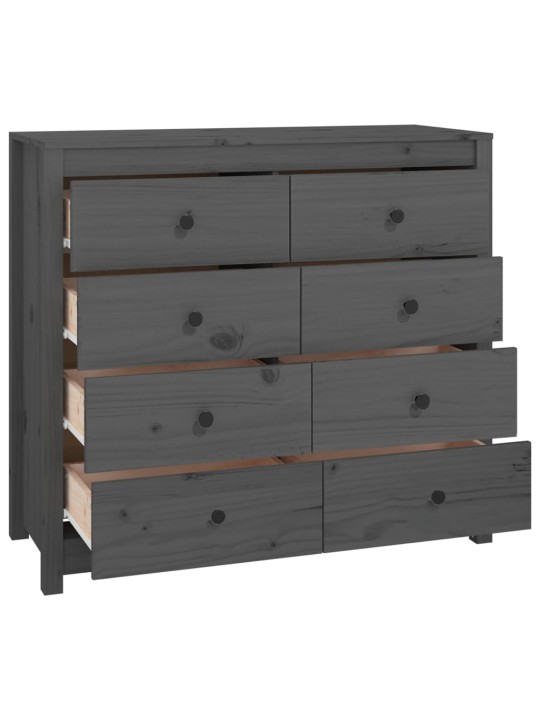 Odkládací skříňka šedá 100 x 40 x 90 cm masivní borové dřevo