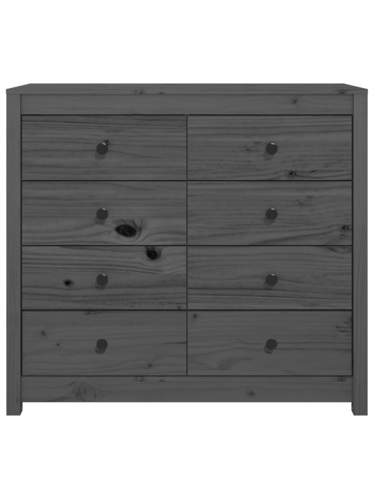 Odkládací skříňka šedá 100 x 40 x 90 cm masivní borové dřevo