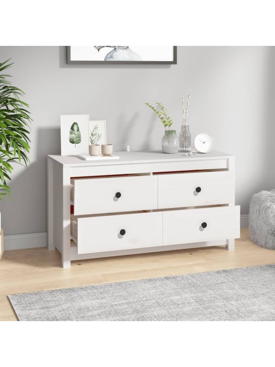 Odkládací skříňka bílá 100x40x54 cm masivní borové dřevo