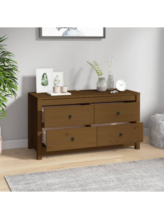 TV skříňka medově hnědá 100x40x54 cm masivní borové dřevo
