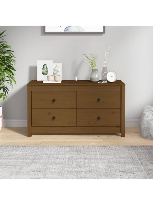 TV skříňka medově hnědá 100x40x54 cm masivní borové dřevo