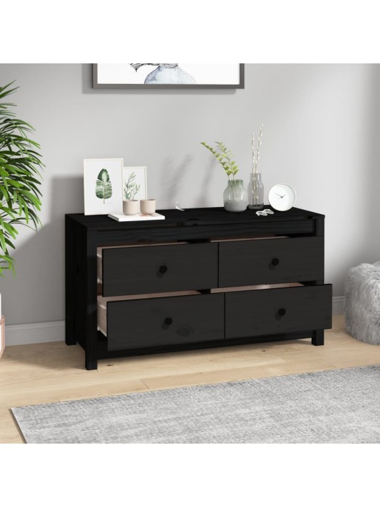 Odkládací skříňka černá 100x40x54 cm masivní borové dřevo