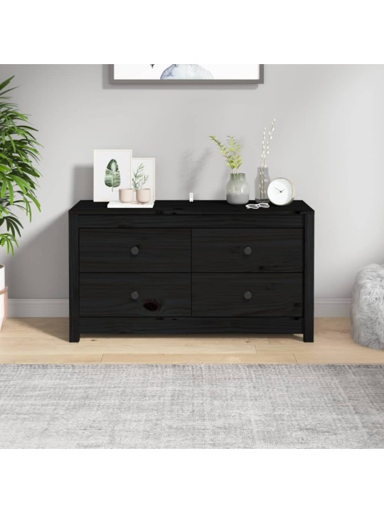 Odkládací skříňka černá 100x40x54 cm masivní borové dřevo