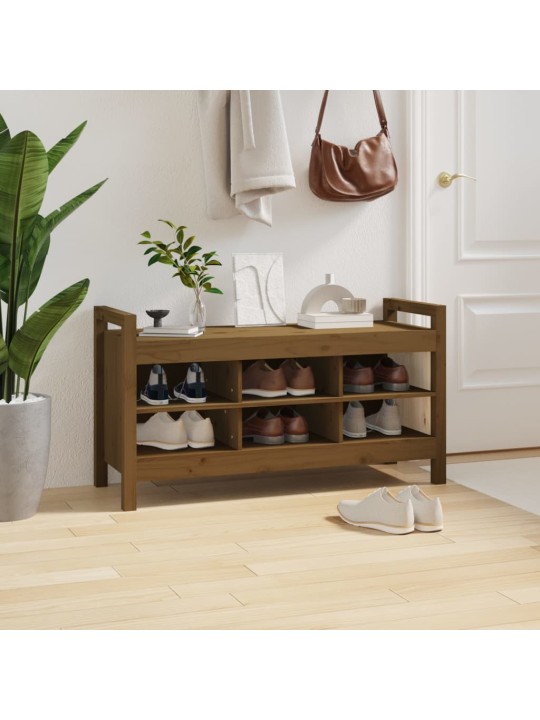 Lavice do předsíně medově hnědá 110x40x60 cm masivní borovice