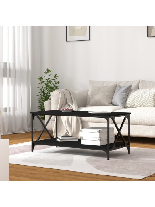 Konferenční stolek černý 100x50x45 cm kompozitní dřevo a železo