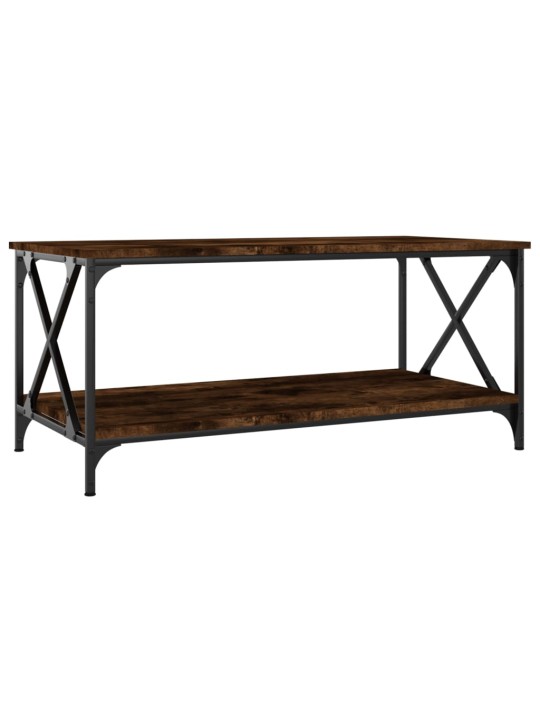 Konferenční stolek kouřový dub 100x50x45 cm kompozit a železo