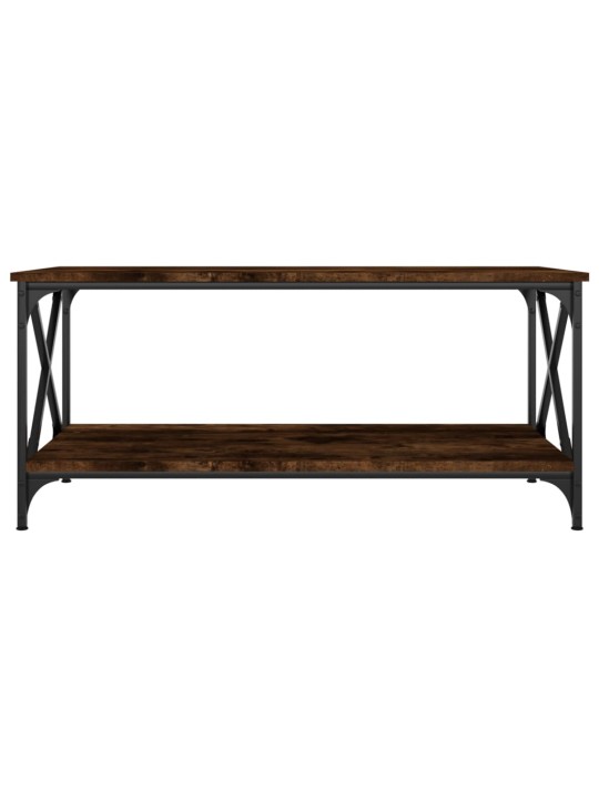 Konferenční stolek kouřový dub 100x50x45 cm kompozit a železo