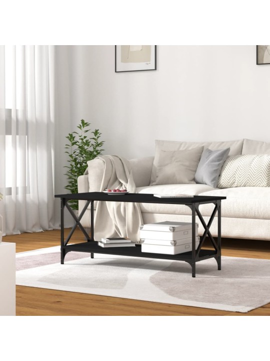 Konferenční stolek černý 100x45x45 cm kompozitní dřevo a železo
