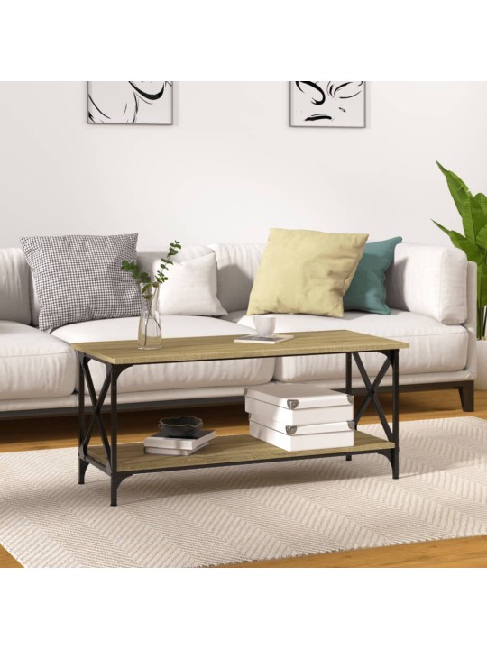 Konferenční stolek černý 100x45x45 cm kompozitní dřevo a železo