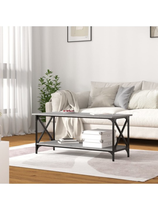 Konferenční stolek šedý sonoma 100x45x45 cm kompozit a železo