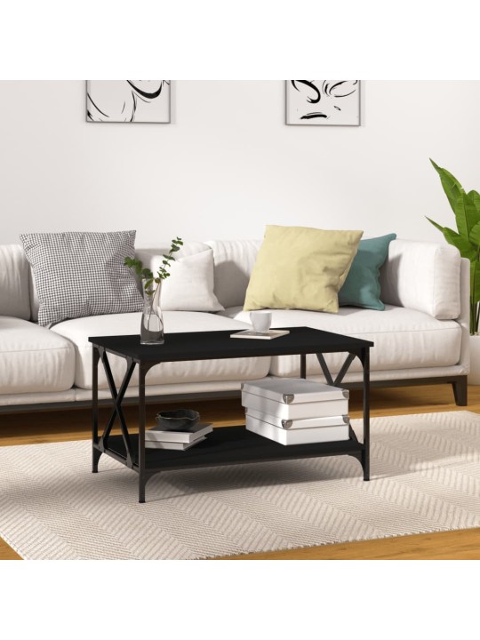Konferenční stolek černý 80x50x45 cm kompozitní dřevo a železo