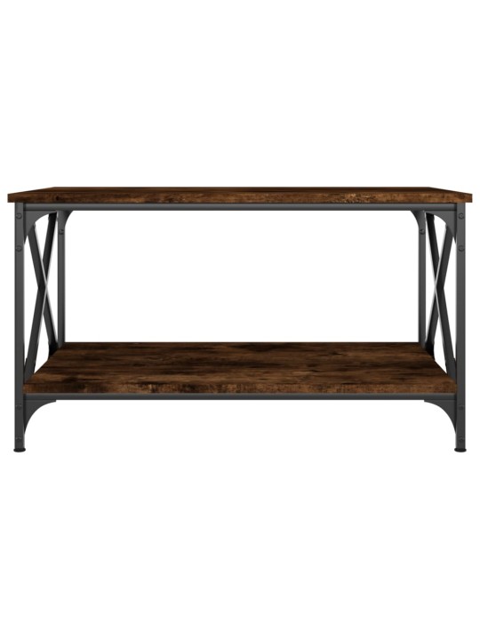 Konferenční stolek kouřový dub 80x50x45 cm kompozit a železo