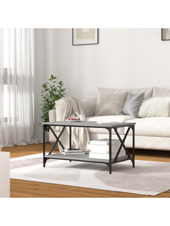 Konferenční stolek šedý sonoma 80x50x45 cm kompozit a železo