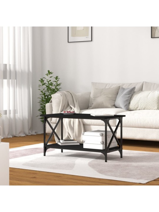 Konferenční stolek černý 80x45x45 cm kompozitní dřevo a železo